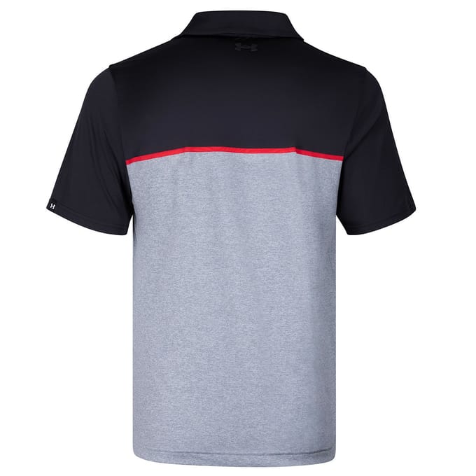 Under Armour Heren Playoff 3.0 gestreept poloshirt (Zwart/Rood/Zwart)