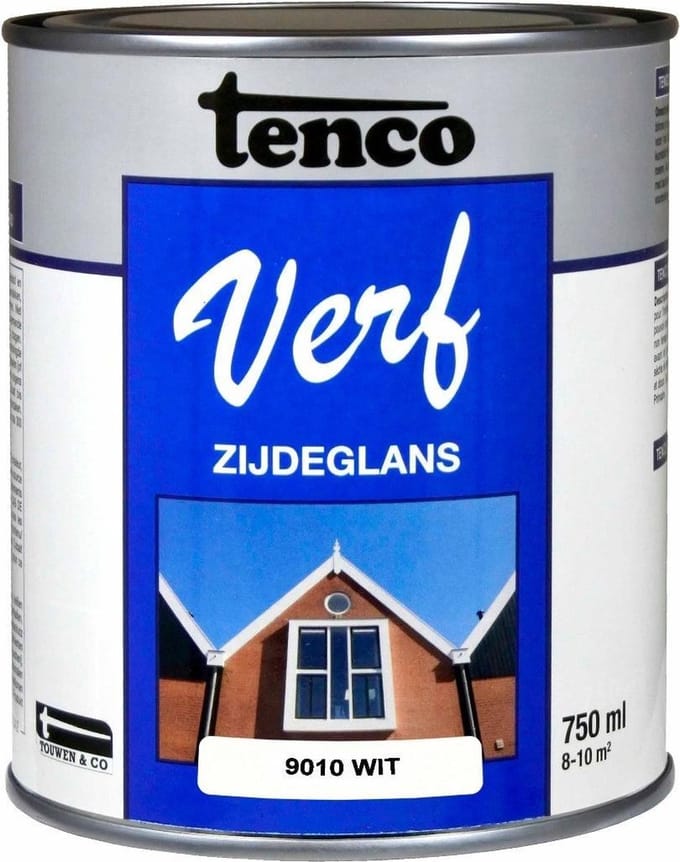 Tenco verf zijdeglans wit (RAL 9010) - 750 ml