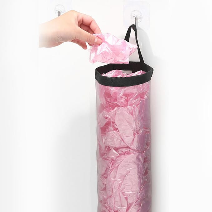 Plastic Zakhouder Boodschappentas Organizer Multifunctioneel Ruimtebesparend Hangend Grote Boodschappentas white