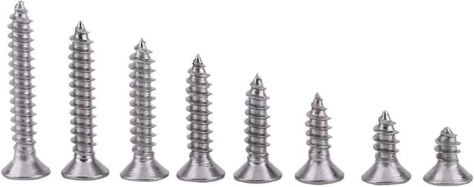 200 stuks RVS M3 Pan/Flat Head Zelftappende Schroeven Assortiment voor Metaalbewerking, Bouw en Reparatie