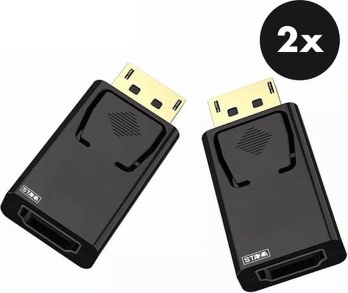 2 Stuks - Staza DisplayPort naar HDMI Adapter kabel