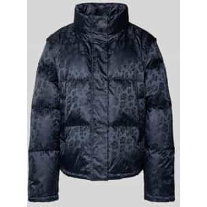 Relaxed fit gewatteerd jack met gevoerde opstaande kraag