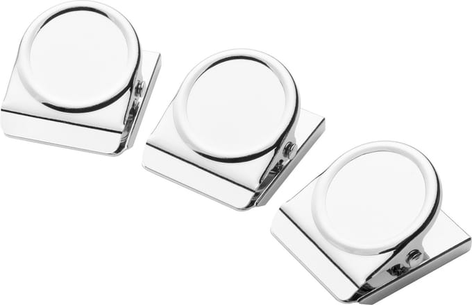 Westcott magneetclip - 45x38mm - verchroomd - 3 stuks - AC-E10831