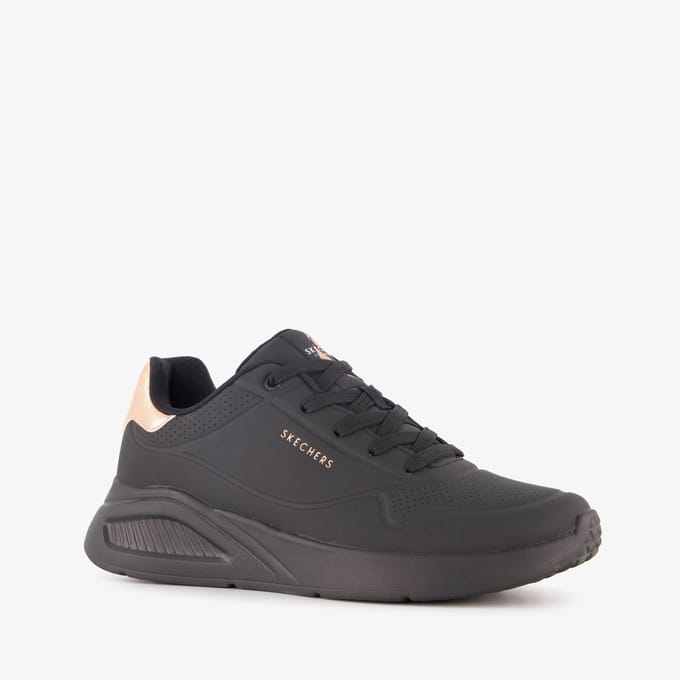 Skechers UNO LITE - SHIMMER ALONG Dames Sneakers - Zwart