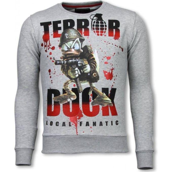 Local Fanatic Terror duck rhinestone sweater