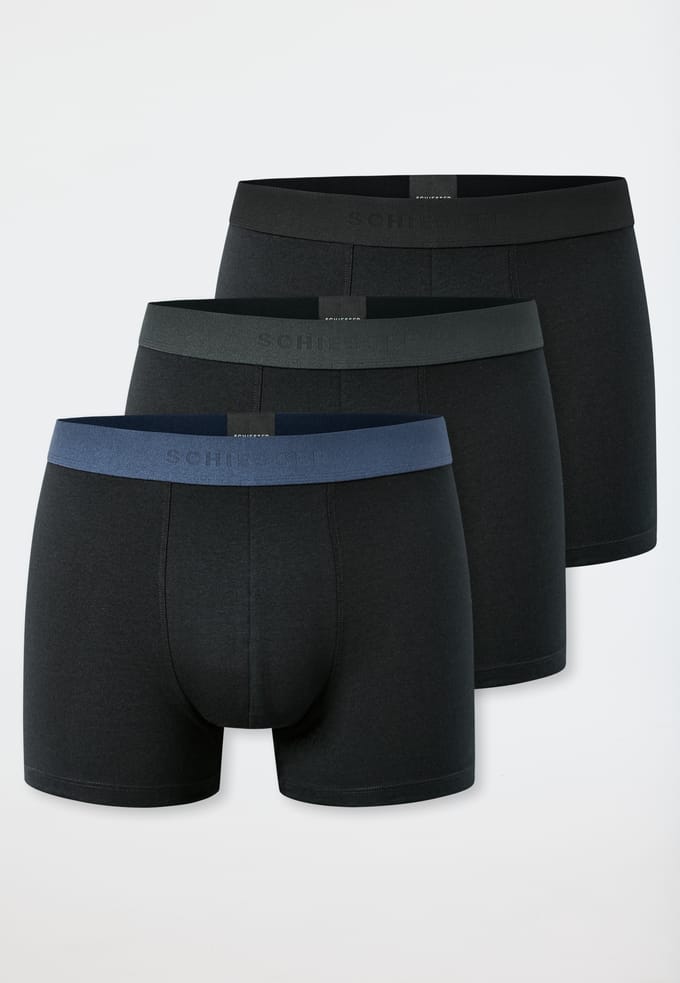 Shorts, set van 3, met geweven elastische tailleband, zwart - 95/5 9