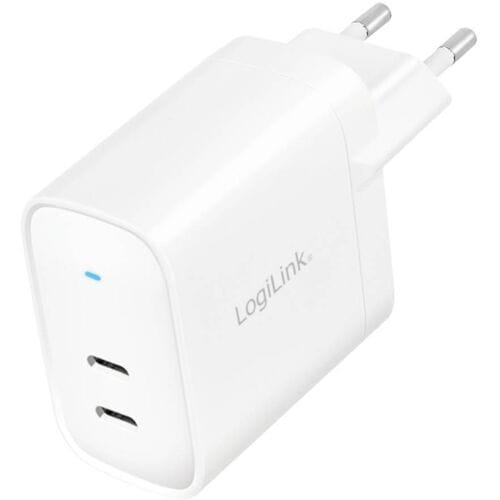 LogiLink PA0282 USB-oplader 20 W 2x USB-C USB PD Wit Binnen USB Power Delivery (USB-PD)