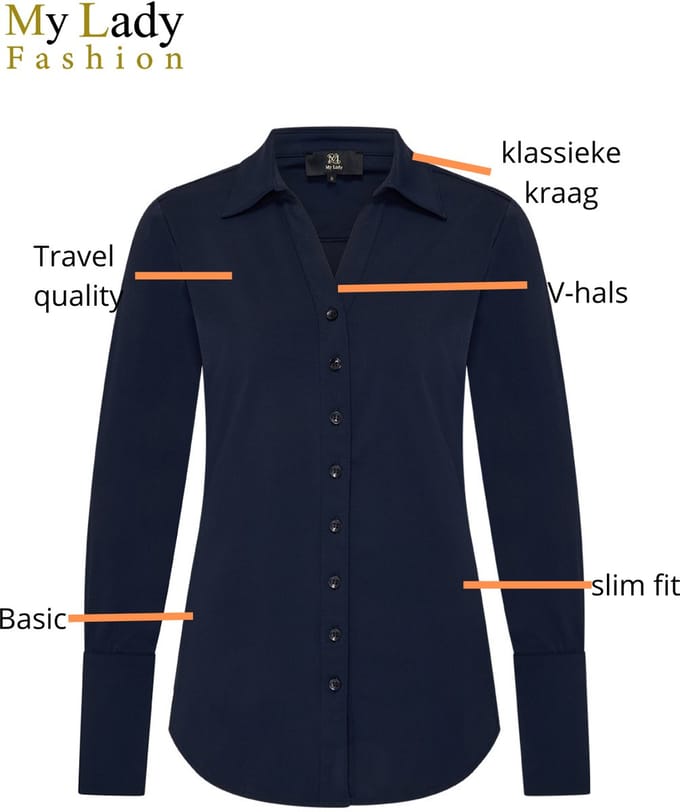 Mylady Travelsoft Blouse Shaka M Navy ML102412