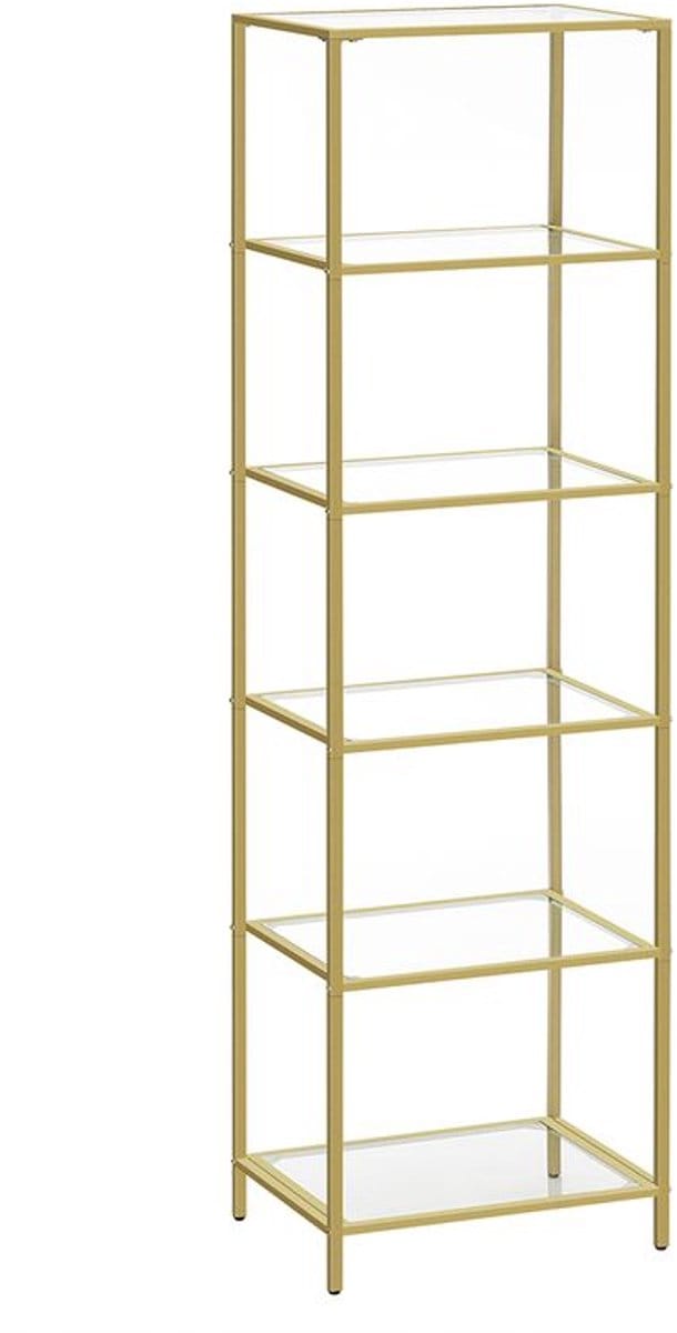 Hoppa! Opbergrek - Goud - Staal, Glas - 30 x 40 x 177 cm (B x D x H)