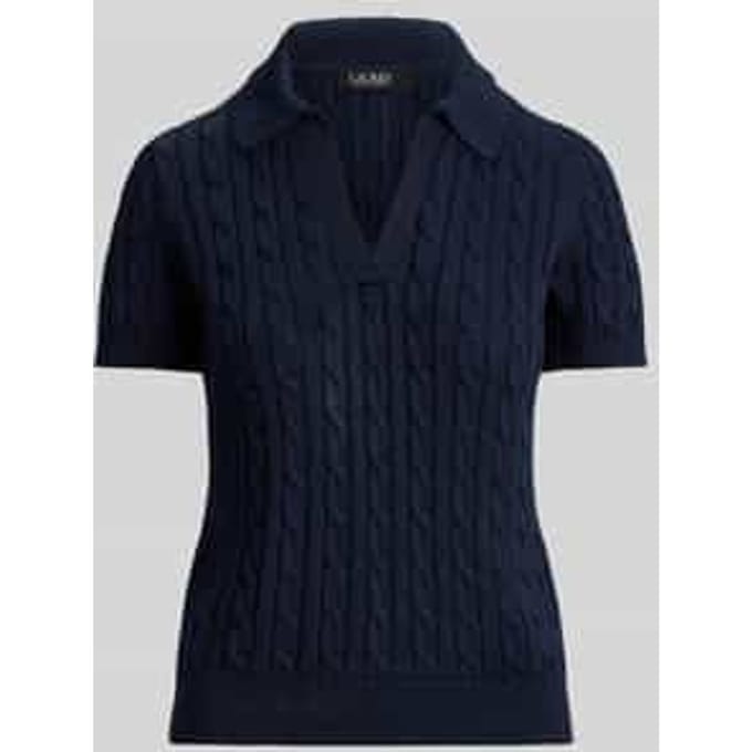 regular fit poloshirt van geweven katoenmix