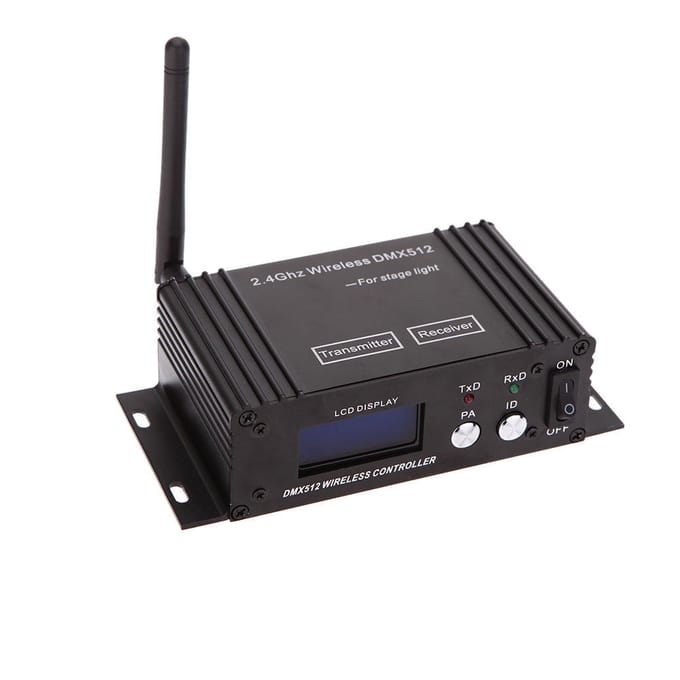2.4G draadloze DMX 512-controller Zender Ontvanger LCD-scherm Vermogen Verstelbare Repeater Verlichting US Plug
