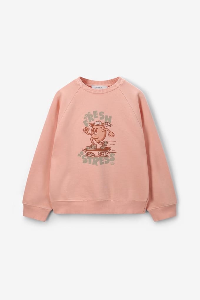 Sissy-Boy - Lichtoranje sweater met print