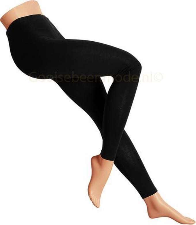 Katoenen dames legging zwart L-XL