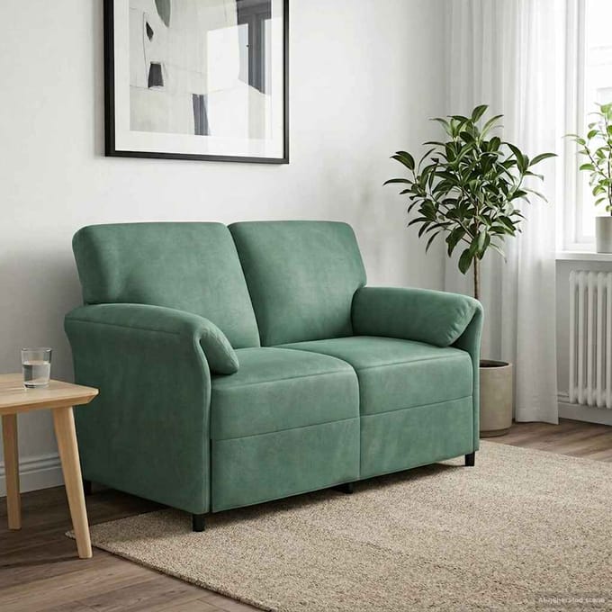 vidaXL - 2-Zits - Sofa - Zeegroen - 138 - x - 83 - x - 95 - cm - Fluweel