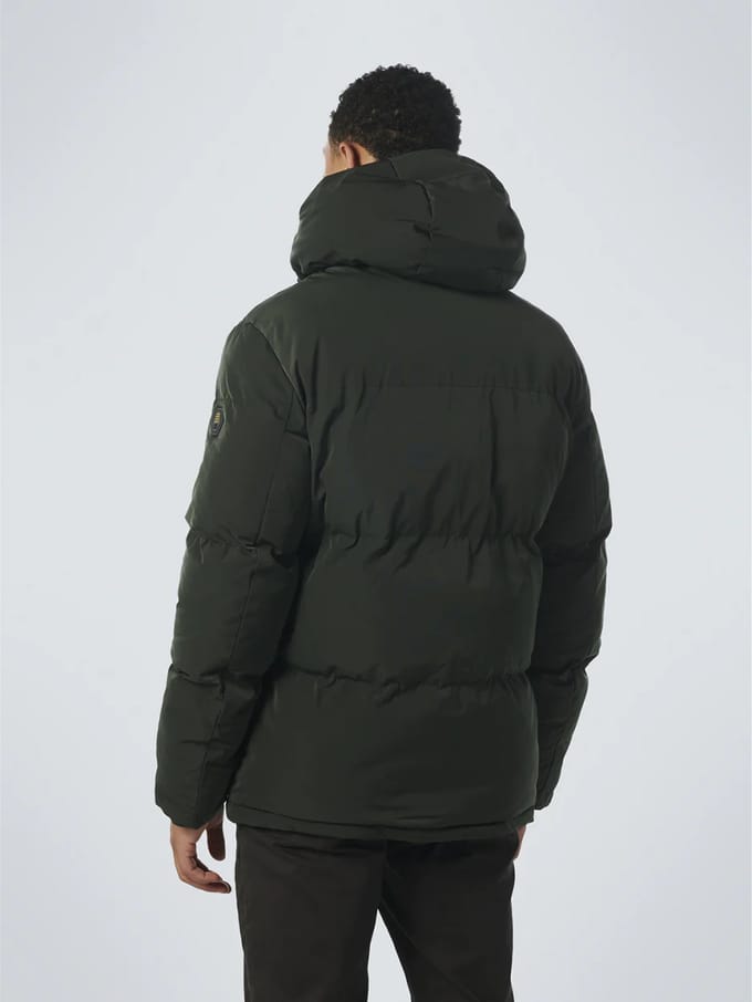 No Excess Winterjas Short Fit Hooded Padded Dark Green  2XL