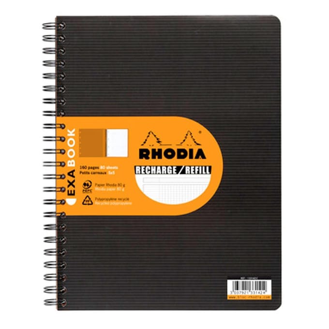 Rhodia ExaBook Refill – A4+ Zwarte rechthoek geruit