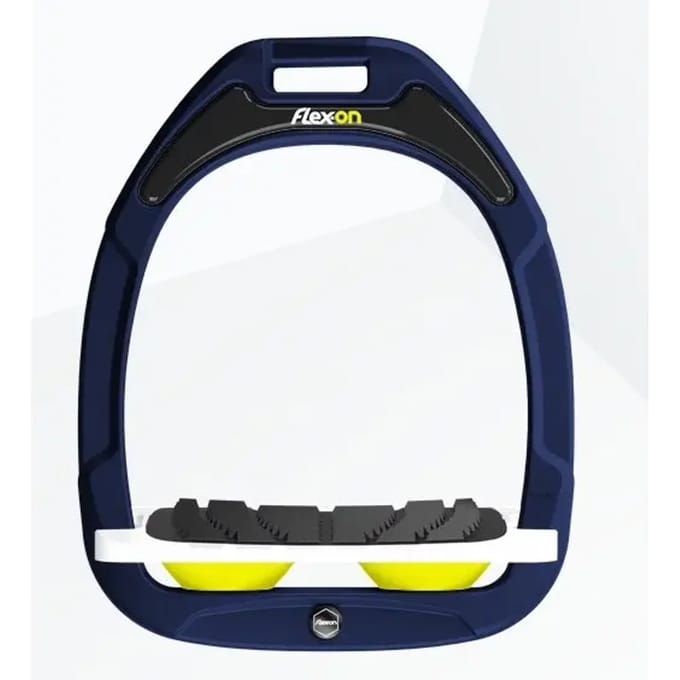 Schuin Grip Stijgbeugels Marine/Wit/Geel Flex-On Green Composite