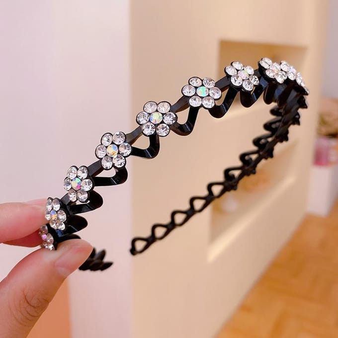 Antislip Haarbanden Elastisch Bloem Vrouwen Haar Hoepel Banden Hoofdband Bezel Haaraccessoires Hoofddeksel white