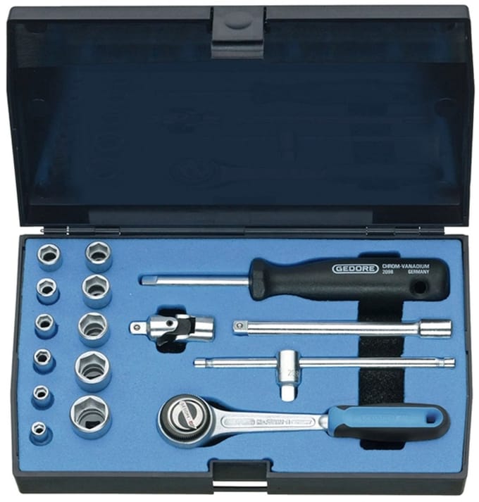 Gedore Dopsleutelset 16-delig - 1/4''