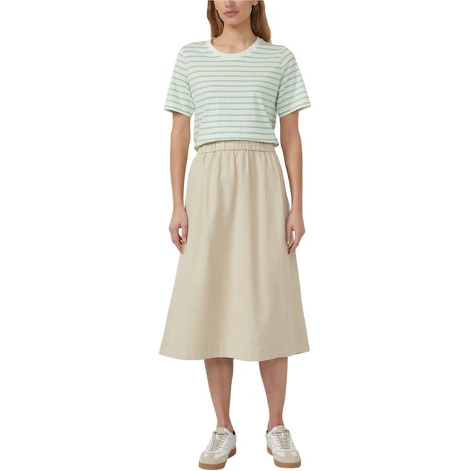 s.Oliver - female - Midi-keperstofrok van katoenmix met elastische tailleband