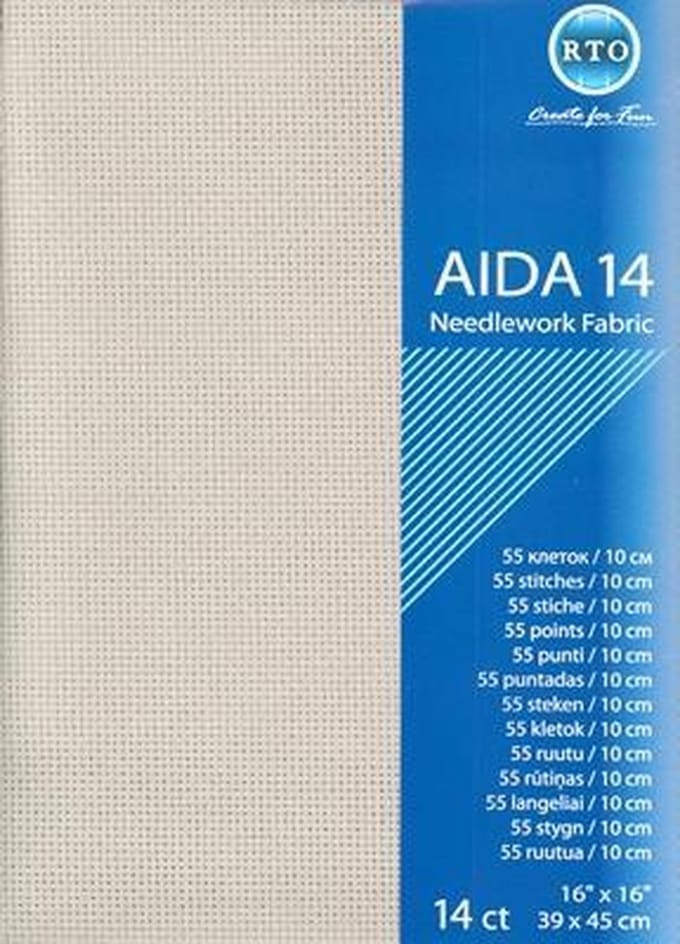 Borduurstof Aida 14 count - Grijs - RTO