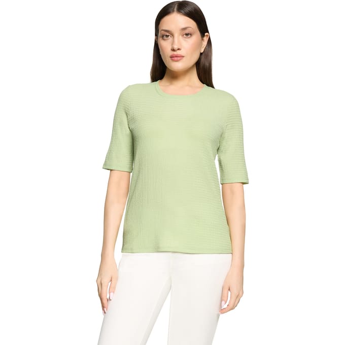Basic shirt van gestructureerd stretchmateriaal - lichtgroen - Gr. 44 van Goldner Fashion
