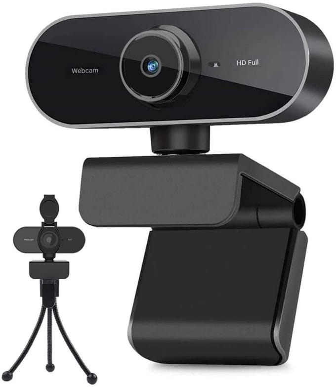 EXCITAT HD Webcam - PC Webcam - Met microfoon en ruisonderdrukking - Resolutie 1080P - USB-interface - Geschikt voor pc's en laptops