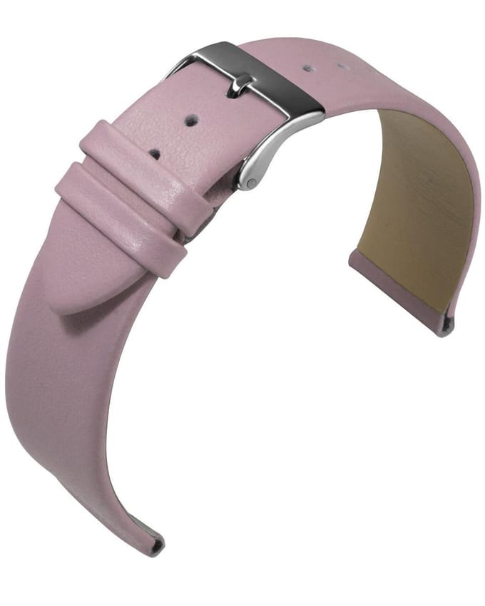 EULIT horlogeband - leer - 16 mm - lila - metalen gesp