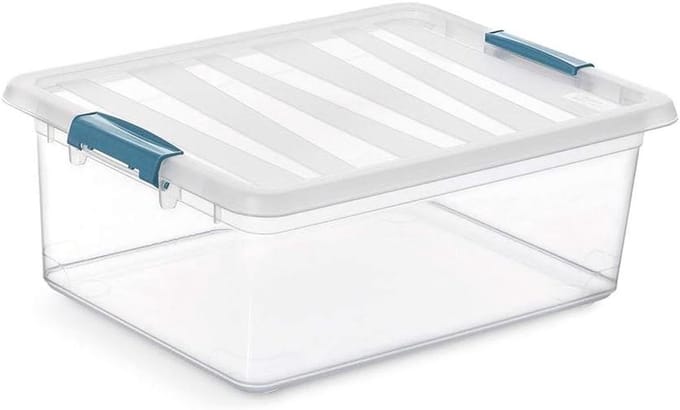Opbergdoos Karton - Bewaarbox Transparant - Spullen Sorteren - Zeer Robuust - 12 Liter - Transparant