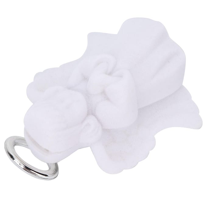 Sieradendoosje Draagbaar Schattig Engelvormig Clamshell Oorbellen Ketting Cadeau Opbergdoos Wit white