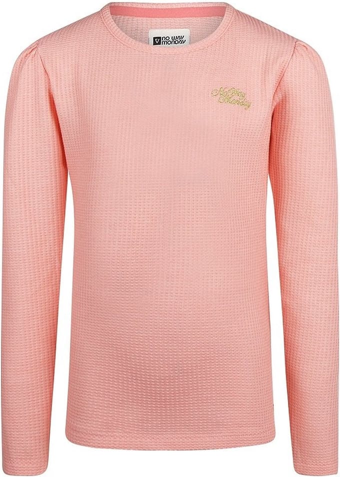 No Way Monday-Meisjes T-shirt Ls-Roze