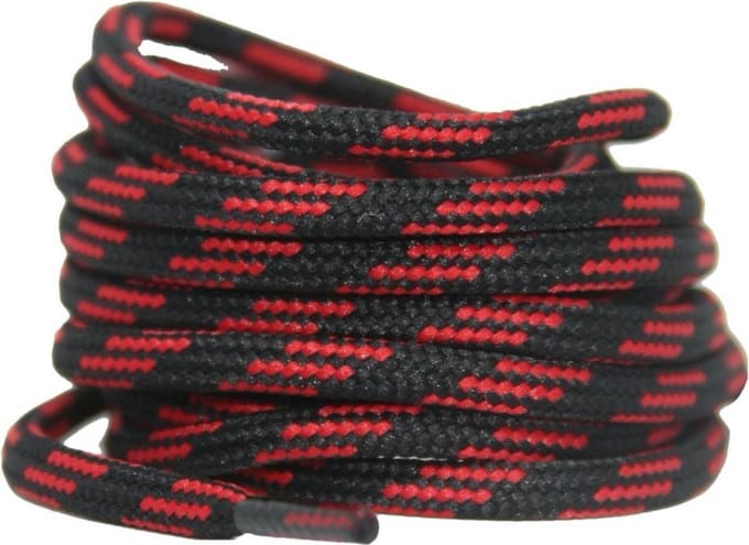 Wandel-/Bergschoen veters Zwart/Rood 90cm - Rond