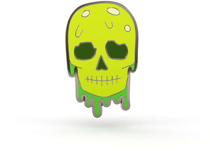 PINETS - Pin - Groene Schedel - Hard Enamel - Gietmetaal - Punk Accessoire