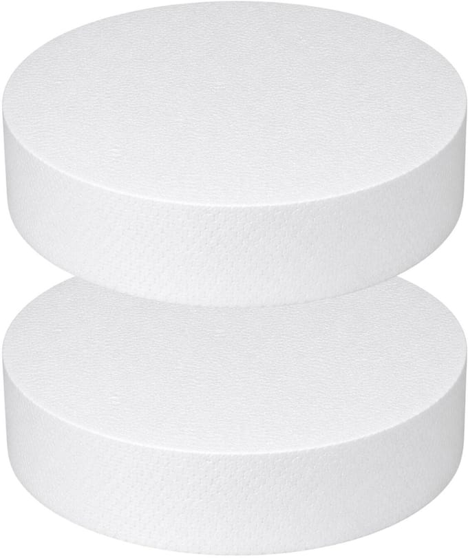 Piepschuim vormen - cirkel - 2x - D22,5 x 4 cm - styropor hobby / DIY vorm - basis knutselfiguren