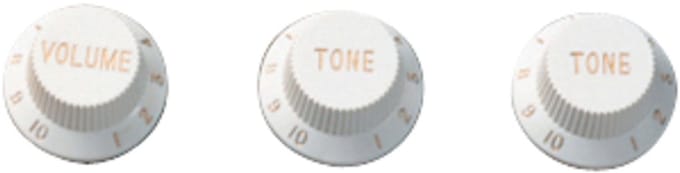Fender Strat Knob Set White - Gitaaronderdeel