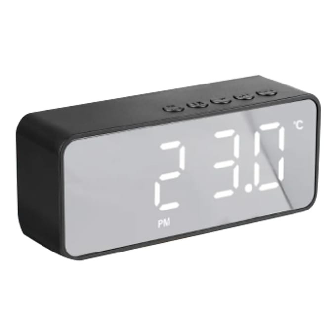 Intelligente Digitale Display Wekker Multifunctionele Bluetooth 5.0 Spiegelafwerking Slimme Luidspreker gray
