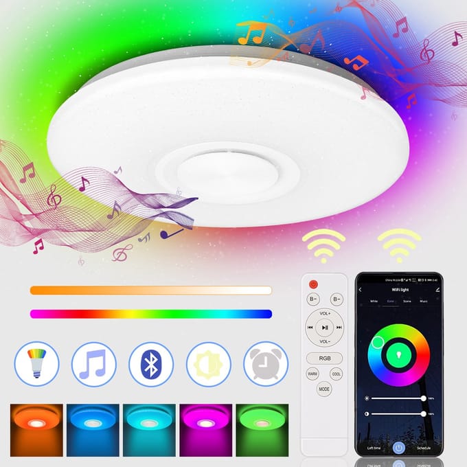 36W LED Plafondlamp Bluetooth Muziek Plafondlamp Paneellamp Wandlamp