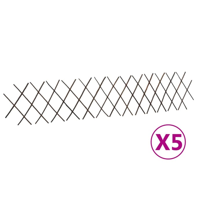 vidaXL - Tuinlatwerken - 5 - st - 180x30 - cm - wilgenhout