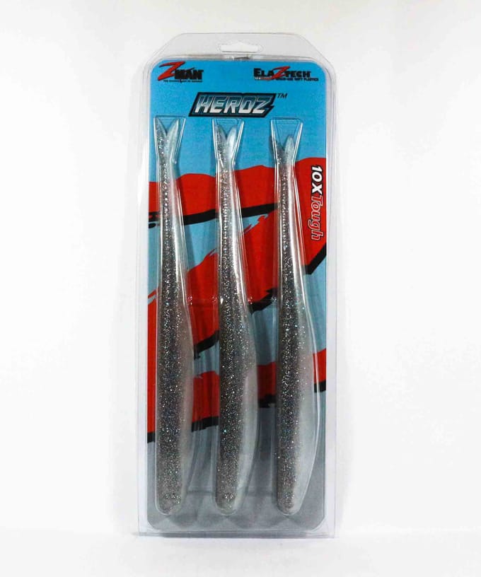 Zman Soft Lure HeroZ 10 Inch 3/Pack Smoky Shad (8156) blue