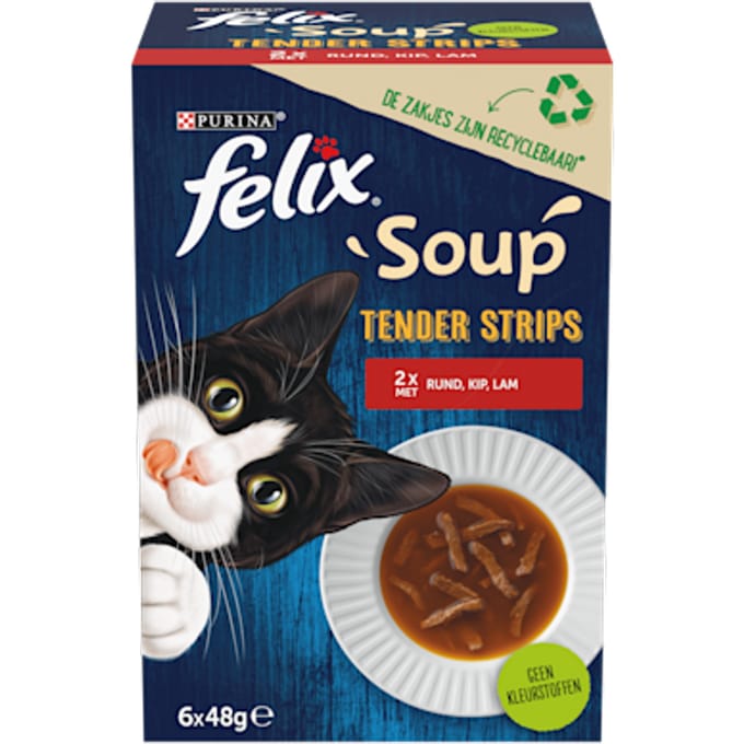 Felix Soup Time Tender Strips Rund - Kip Selectie 6 x 48 gr