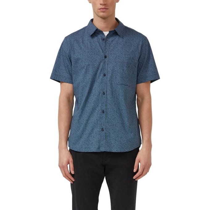 s.Oliver - male - Slim fit: lichtgewicht overhemd met korte mouwen, borstzak en print