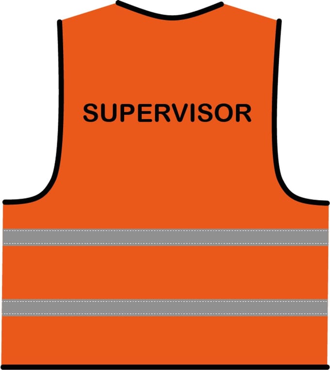Supervisor hesje oranje - polyester - one size maat - reflecterend