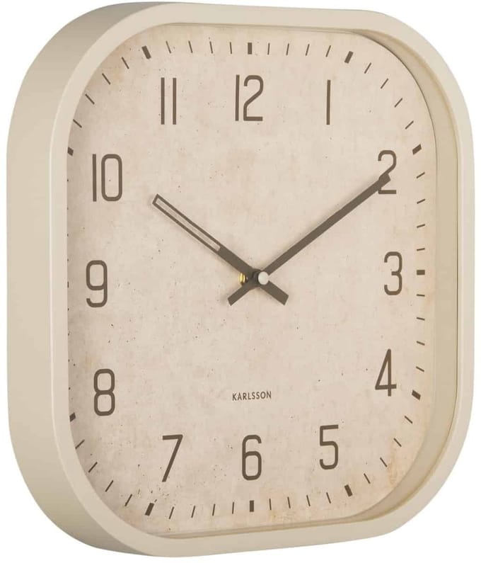 Karlsson Wandklok Elemental Cuadrado - Gebroken wit - Ø30cm - Wandklok Modern