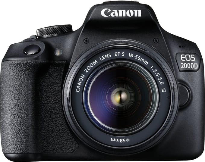 Canon EOS 2000D + 18-55mm f/3.5-5.6 + 16GB + Cameratas SB130 - Zwart