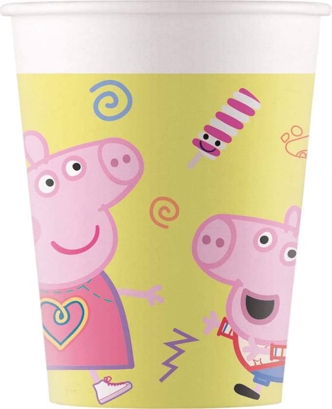 Vegaoo - 8 kartonnen Peppa Pig bekers
