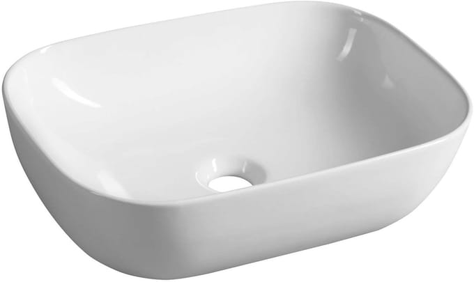 Aqualine Wastafels - Opbouw wastafel, 46x34 cm, zonder overloop, wit 46341