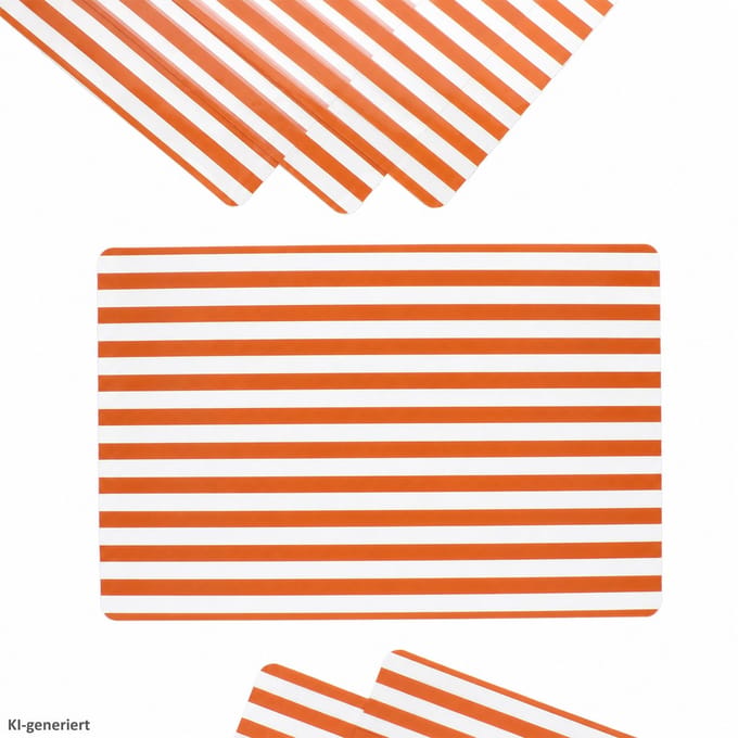 Set van 6 CADO placemats oranje-transparant 43 x 28,5 cm rechthoekig – 10889