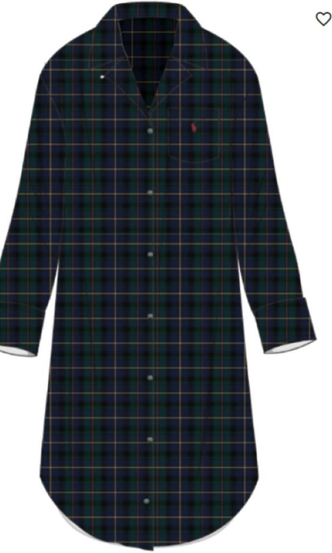 Ralph Lauren, slaapkleedje, groen ruit, S
