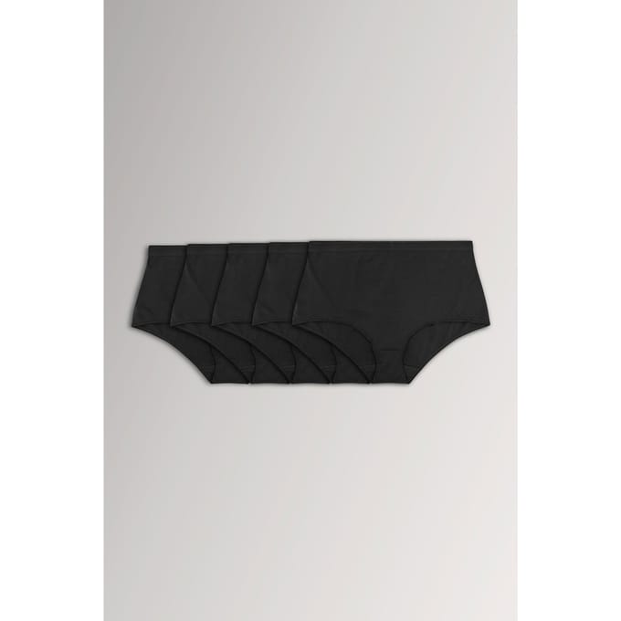 Yours 5 Pack Tailleslips Van Katoenmix Met Stretch In Zwart Size 46-48