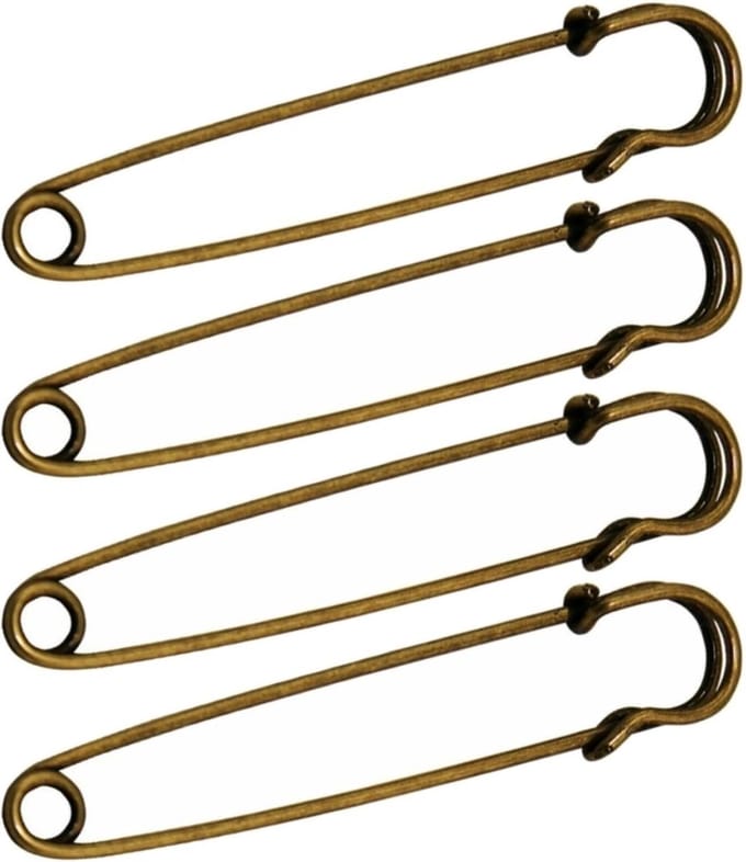 Sierspeld - Sjaalspeld - Classic - 75mm - Brons - 4 Stuks